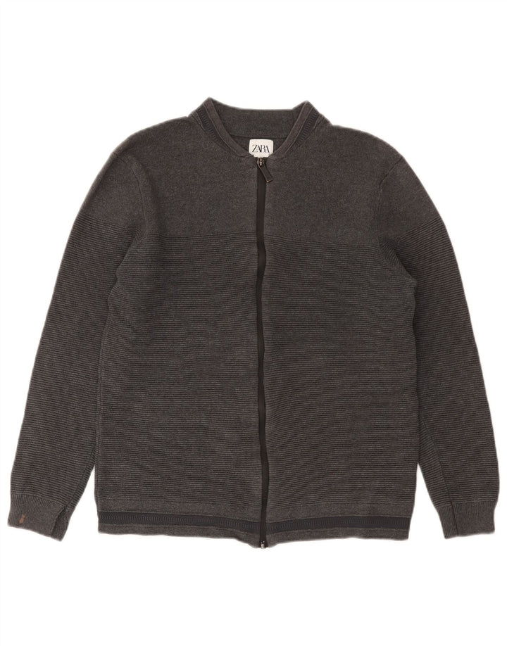 Zara Jersey Cárdigan Niño 11-12 Años Algodón Gris Medio