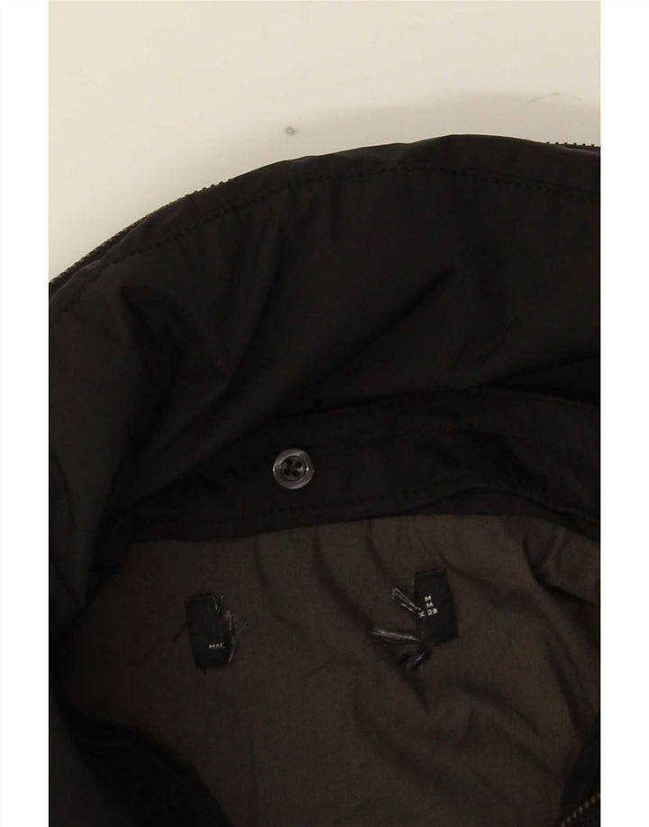 Vintage mujer cinturón chaqueta utilitaria Reino Unido 12 medio negro