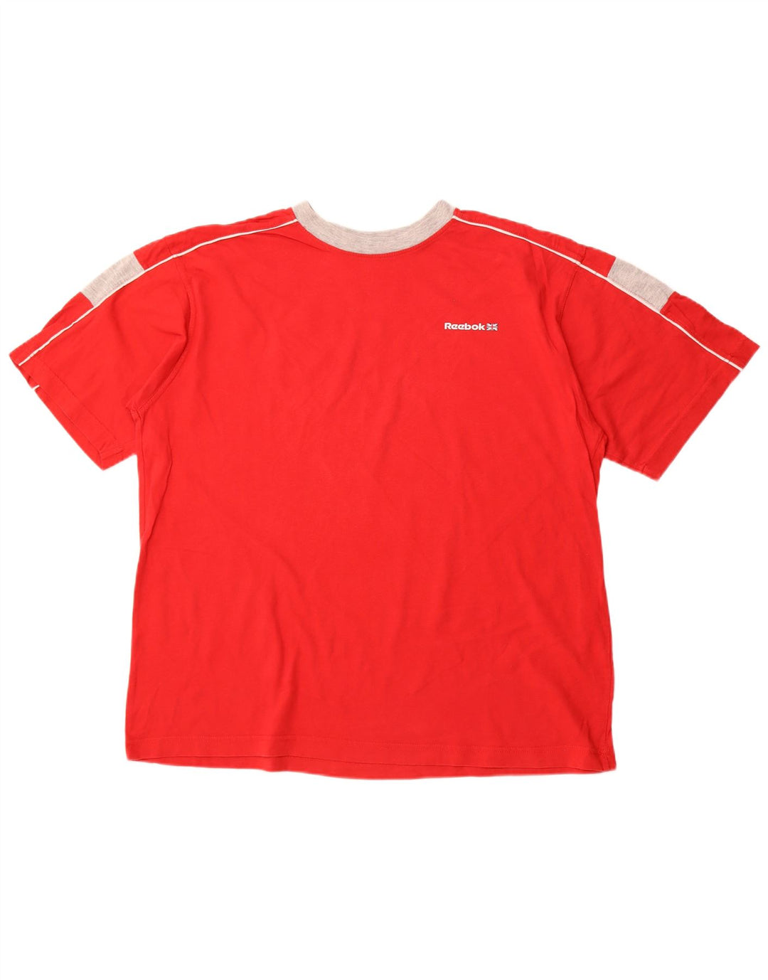 REEBOK Camiseta Hombre Top XL Rojo Colorblock Algodón