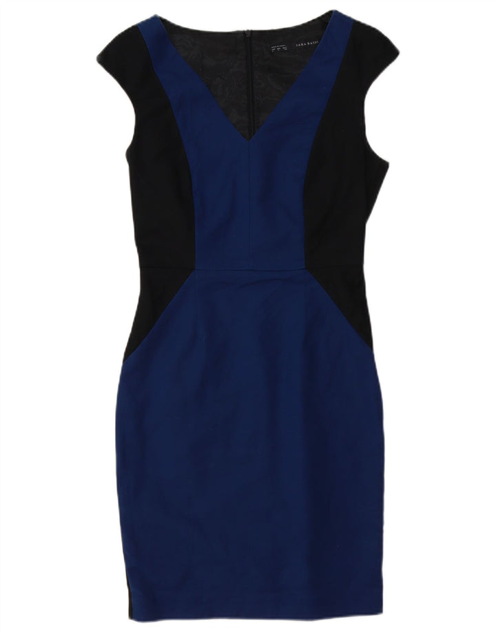 ZARA Mujer Vestido Ajustado UK 40 Pequeño Azul Colorblock
