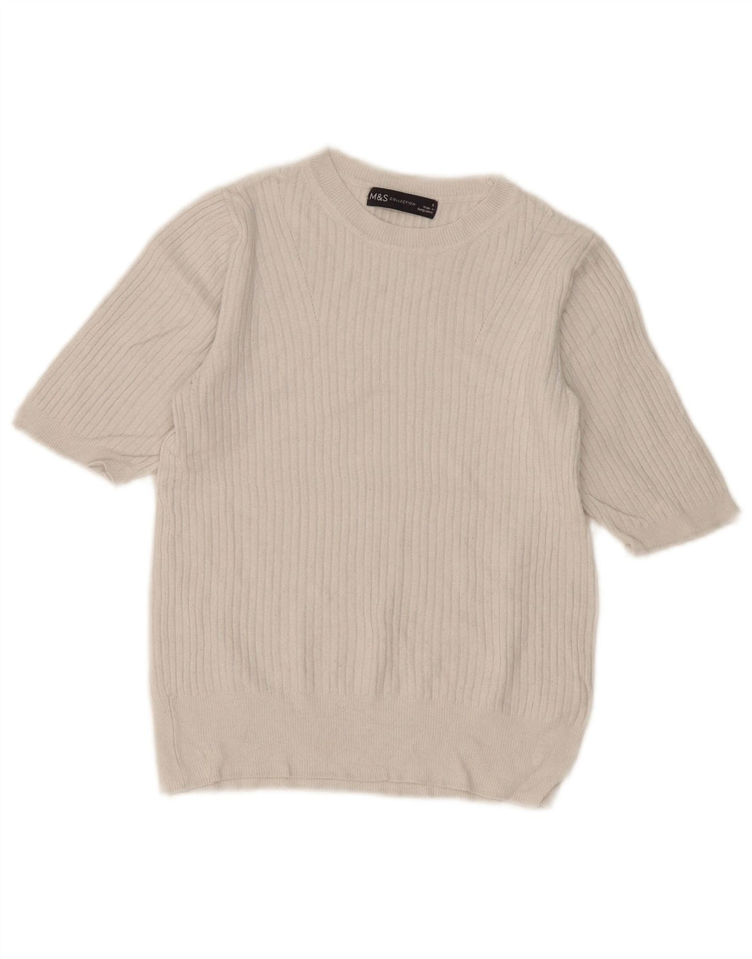 Marks & Spencer Suéter con Cuello Barco para Mujer UK 8 Small Blanco