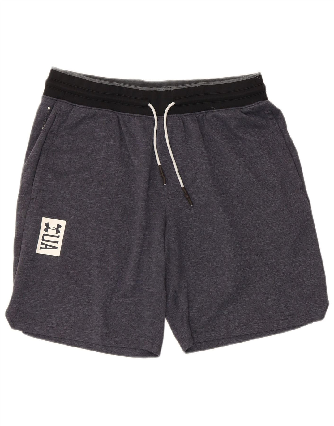 Under Armour Pantalones cortos deportivos con gráficos para hombre XL Poliéster con bloques de color gris
