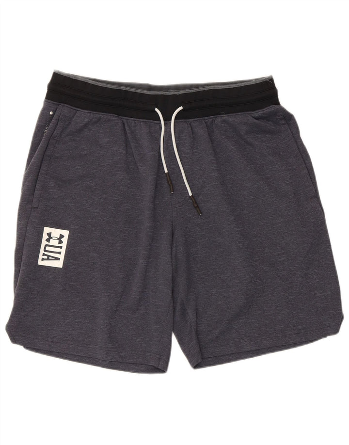 Under Armour Pantalones cortos deportivos con gráficos para hombre XL Poliéster con bloques de color gris