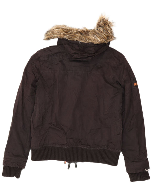 Superdry Chaqueta Bomber con Capucha The Windbomber para Mujer UK 46 Grande Negro