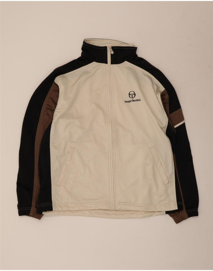 Sergio Tacchini Chaqueta De Chándal Para Hombre Grande Blanco Colorblock Poliéster