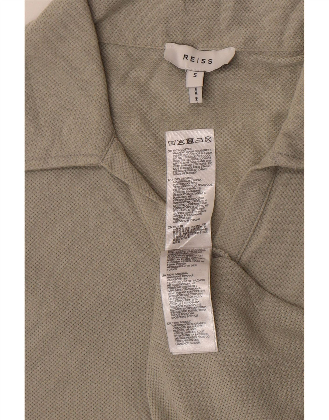 Polo Reiss para hombre de algodón gris pequeño