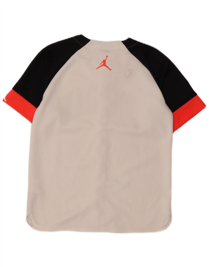 JORDAN Boys Graphic Jersey Top 13-14 Years XL White Colourblock Polyester