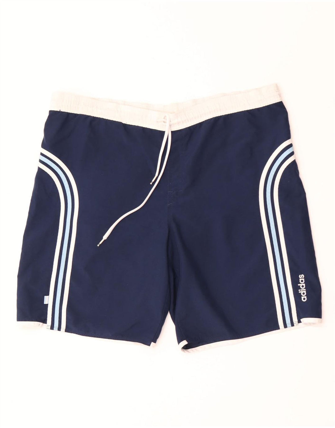 Adidas Hombre Bañador Corto Grande Azul Marino Rayas Poliéster