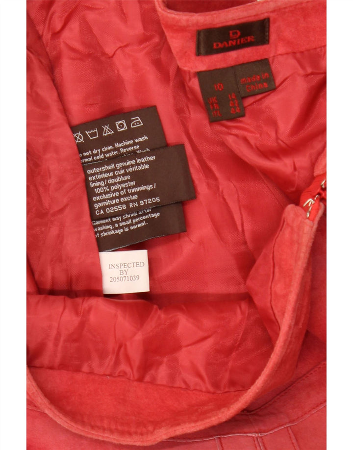 Danier Falda asimétrica de ante para mujer UK 14 Large W32 Poliéster rojo