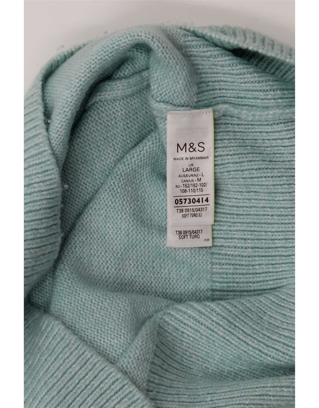 Marks & Spencer Suéter con Cuello Alto para Mujer UK 46 Grande Turquesa