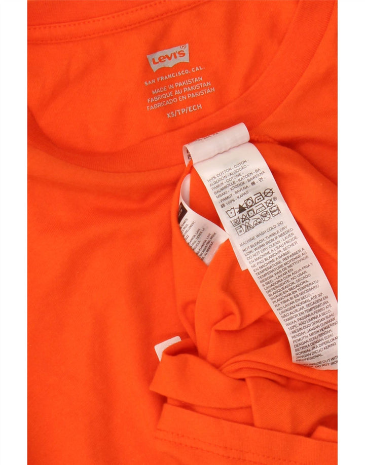 LEVI'S Camiseta gráfica para mujer Top UK 6 XS Naranja Algodón