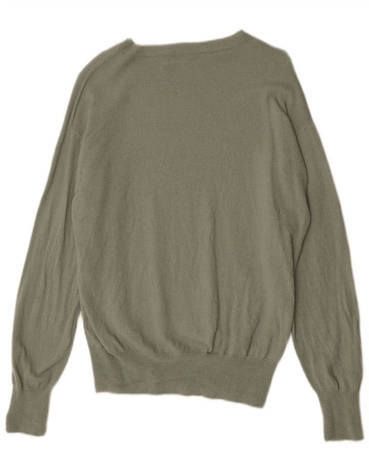 Zara Mujer Cuello Barco Jersey Jersey UK 40 Lana Caqui Mediana