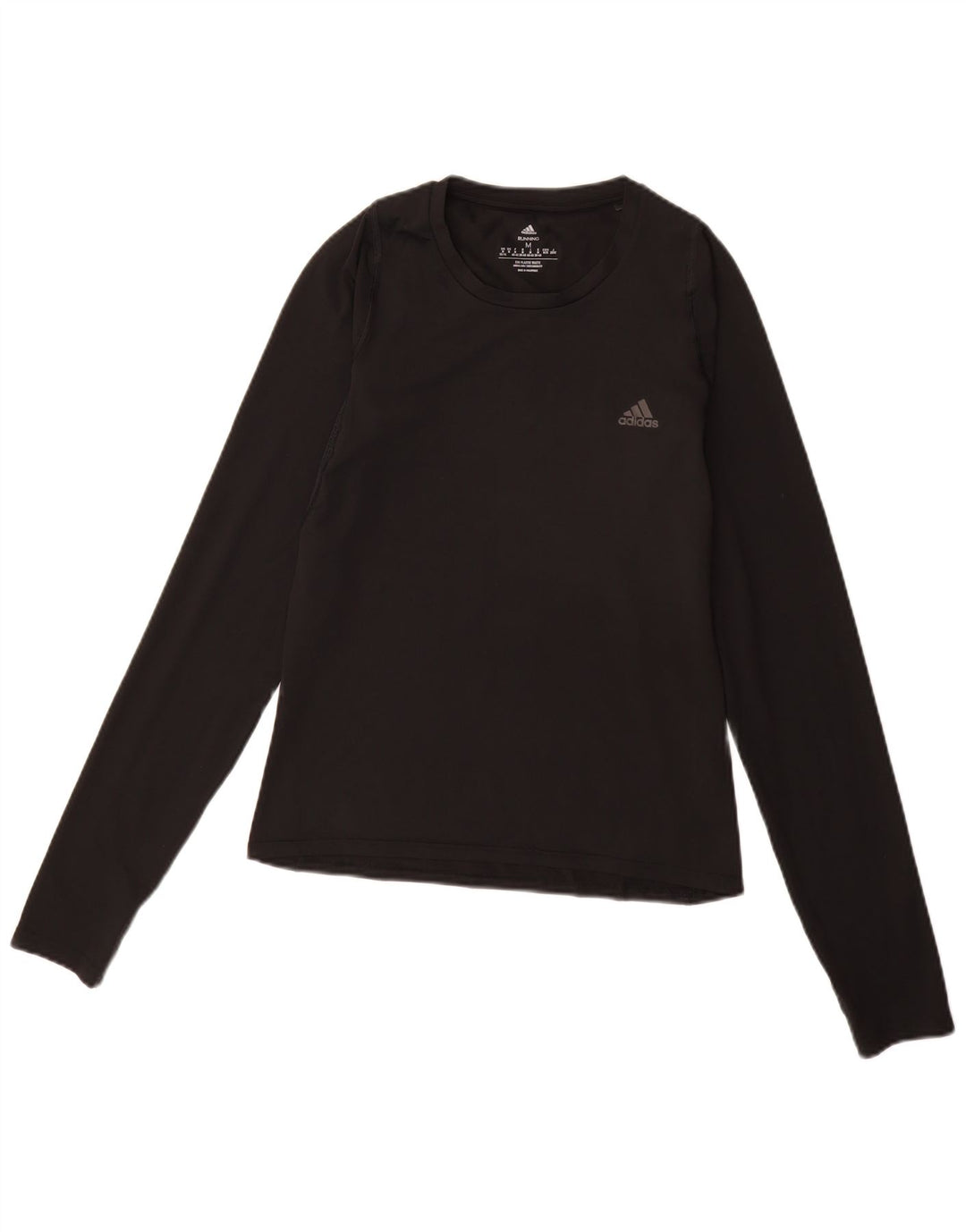 ADIDAS Mujer Aeroready Graphic Top Manga Larga Reino Unido 12/14 Mediano Negro