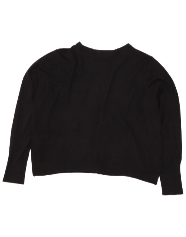 Marks & Spencer Suéter tipo cárdigan corto para mujer UK 40 XL Viscosa negra