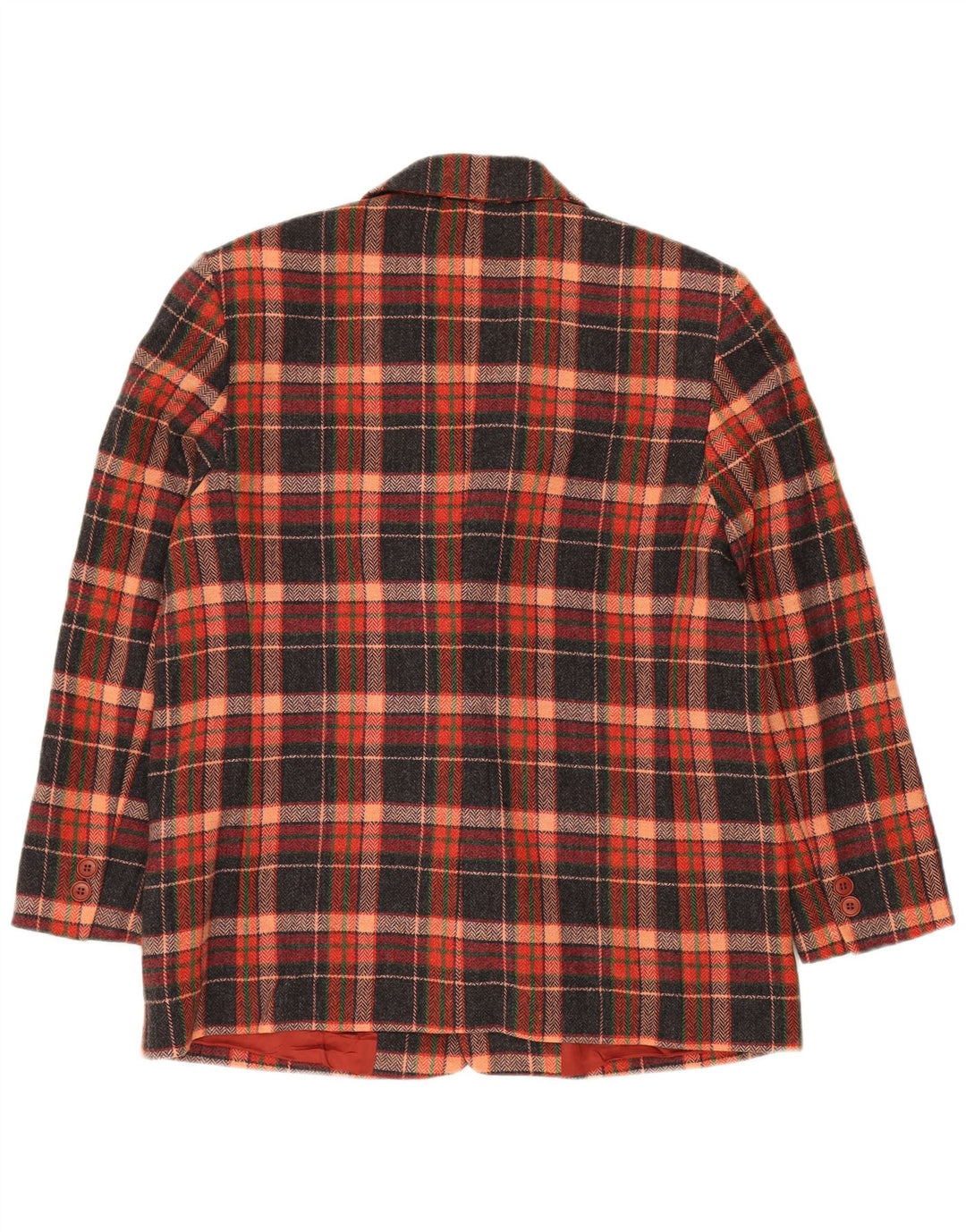 VINTAGE chaqueta blazer de 2 botones para mujer IT 47 cheque multicolor grande