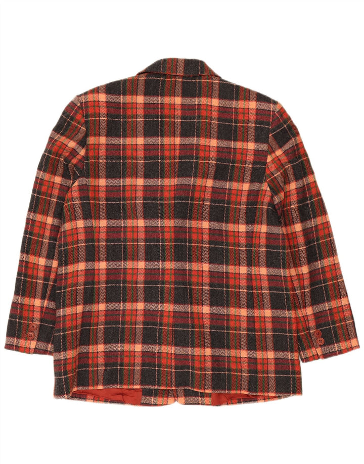 VINTAGE chaqueta blazer de 2 botones para mujer IT 47 cheque multicolor grande