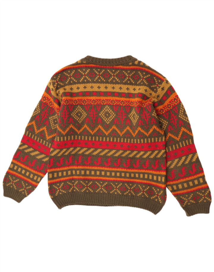Chambers Jersey De Cuello Redondo Para Hombre De Lana Geométrica Verde Medio
