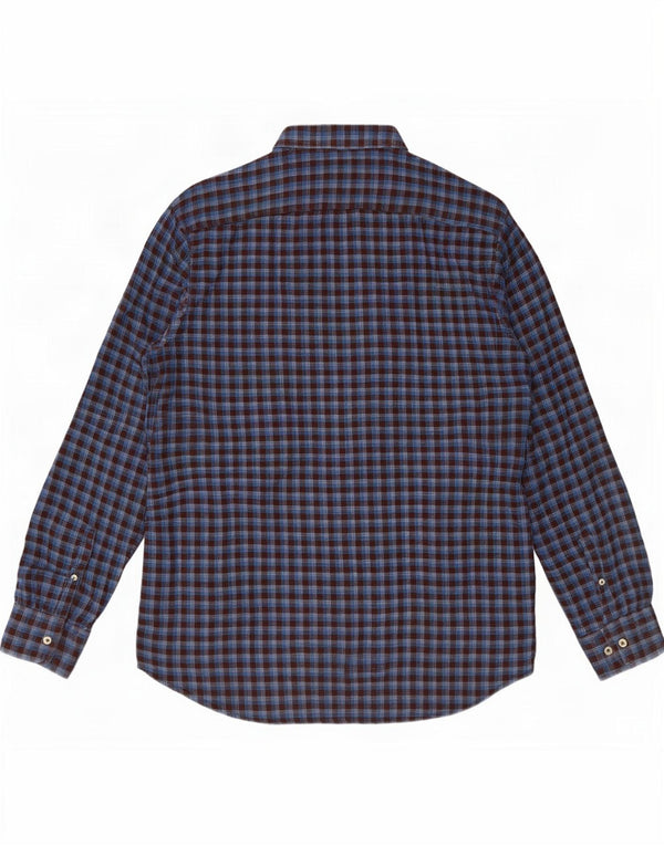 Carrera Camisa de franela de ajuste regular para hombre XL Algodón a cuadros azules