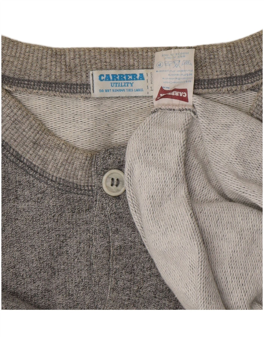 CARRERA Sudadera gráfica para hombre Jumper Large Gris Algodón