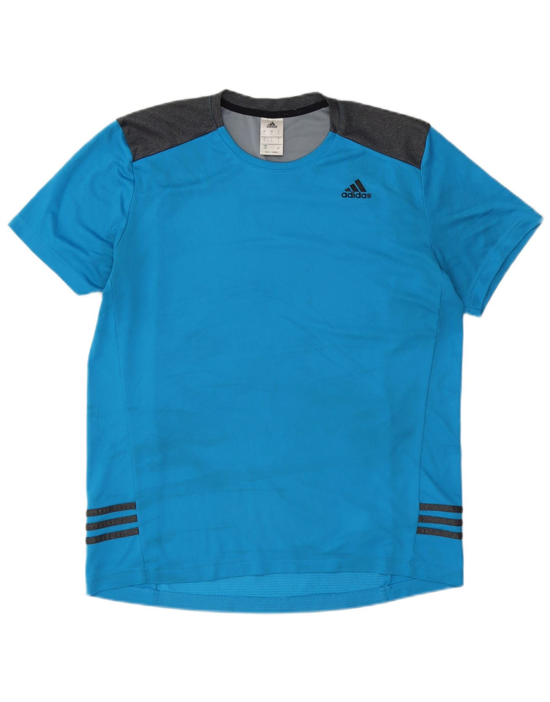 Adidas Hombre Camiseta Top Grande Azul Colorblock Poliéster