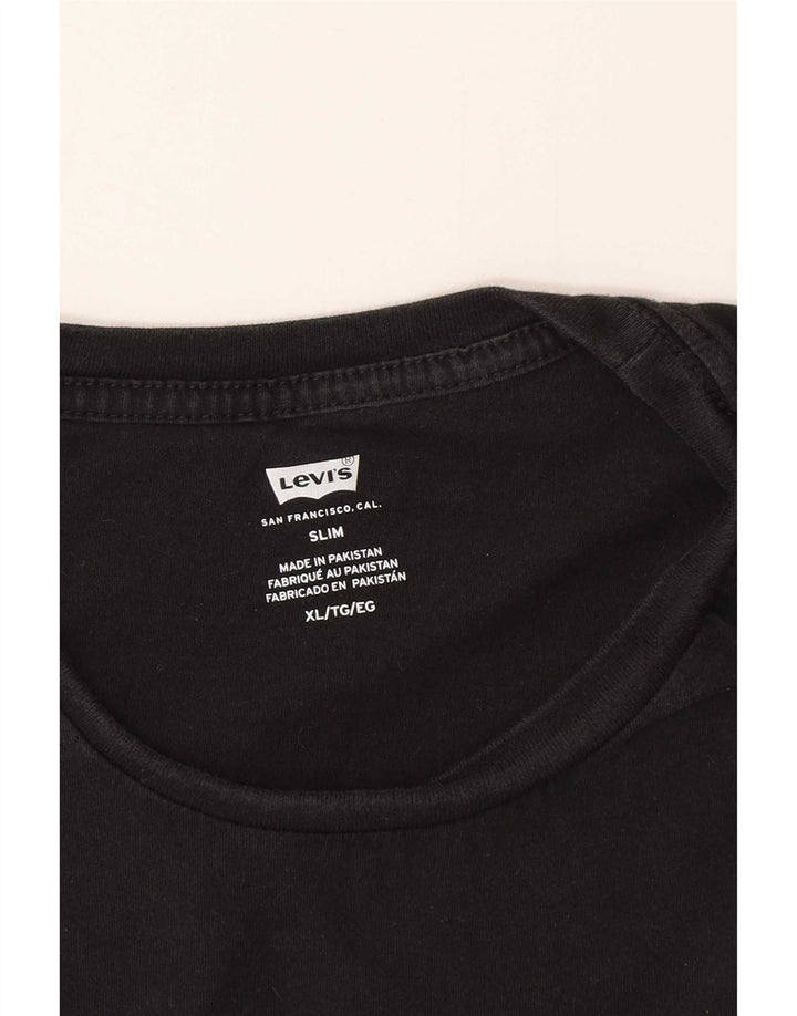 Levi's Hombre Slim Camiseta Top XL Negro