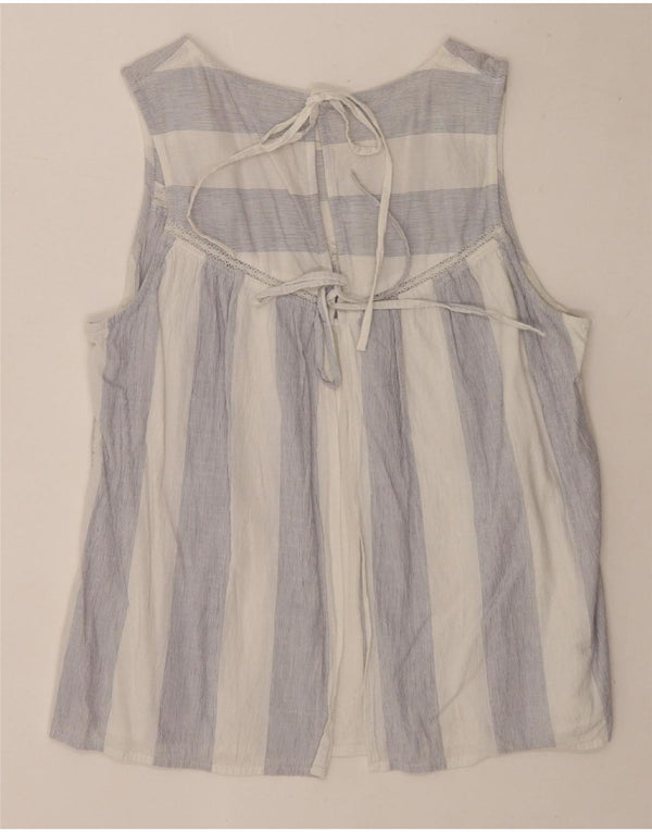 Blusa sin mangas para mujer Fat Face UK 46 Algodón a rayas azules grandes