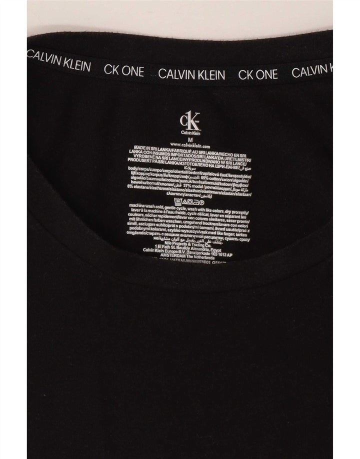 Calvin Klein Camiseta para mujer Top UK 12 Medium Negro Algodón