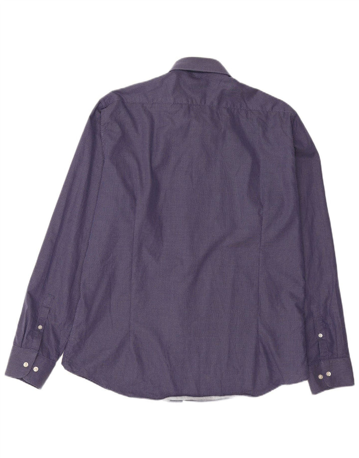 Camisa para hombre French Connection Talla 17 XL Algodón con lunares azul marino