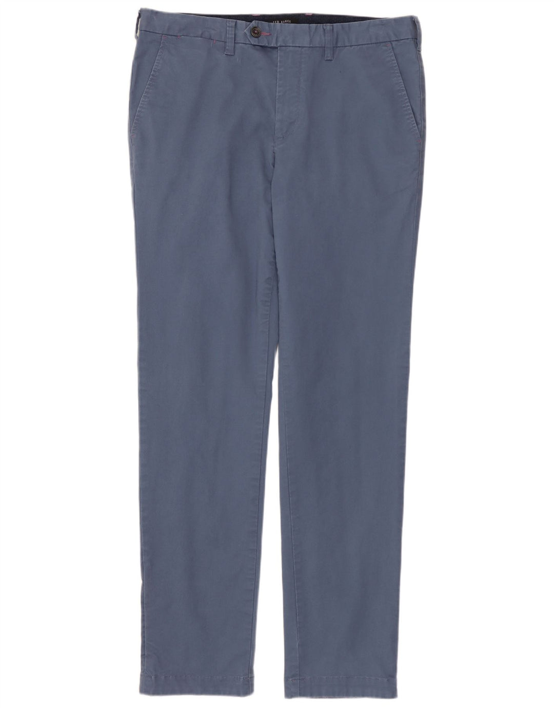 TED BAKER Pantalón de traje recto para hombre W32 L32 Algodón azul