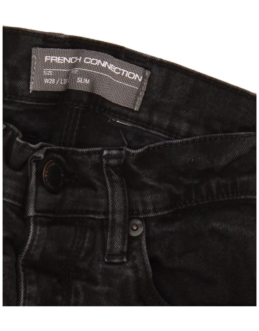 FRENCH CONNECTION Womens Slim Jeans W28 L32 Black Cotton Vintage French Connection and Second-Hand French Connection from Messina Hembry 