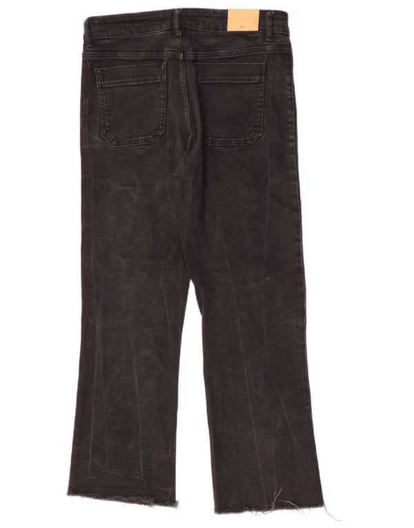 Zara Womens High Waist Cropped Jeans EU 40 Medium W30 L25 Black