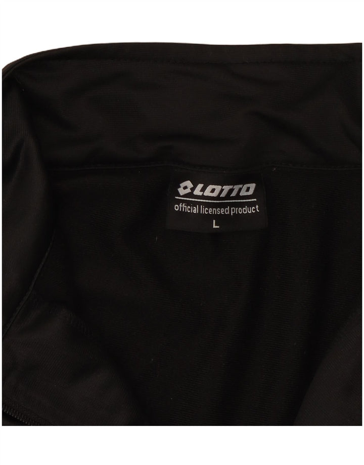 LOTTO Chaqueta superior de chándal para hombre Poliéster negro grande
