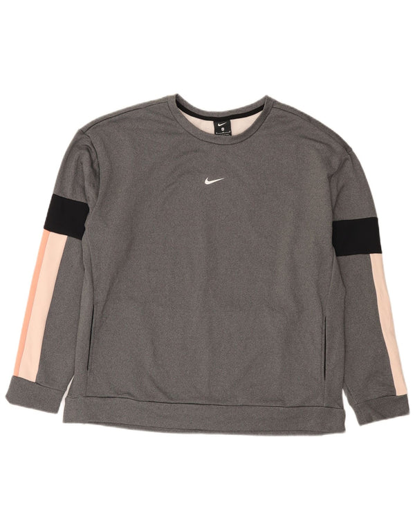 Nike Hombre Sudadera Jumper Gris Medio Colorblock Poliéster
