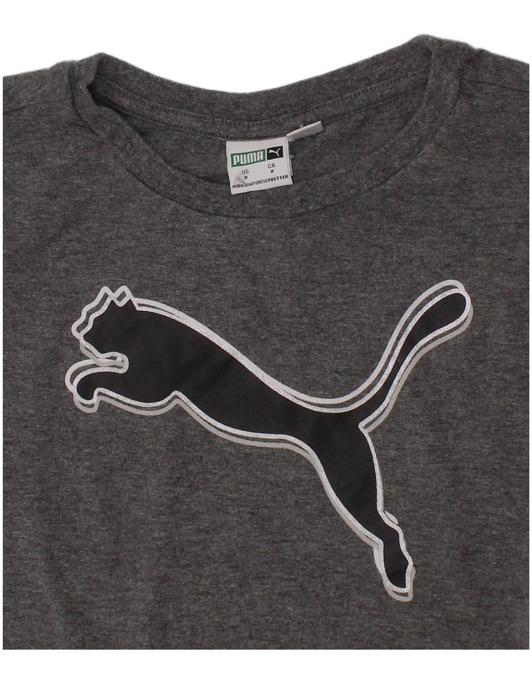 Puma Camiseta gráfica para niño 7-8 años Gris