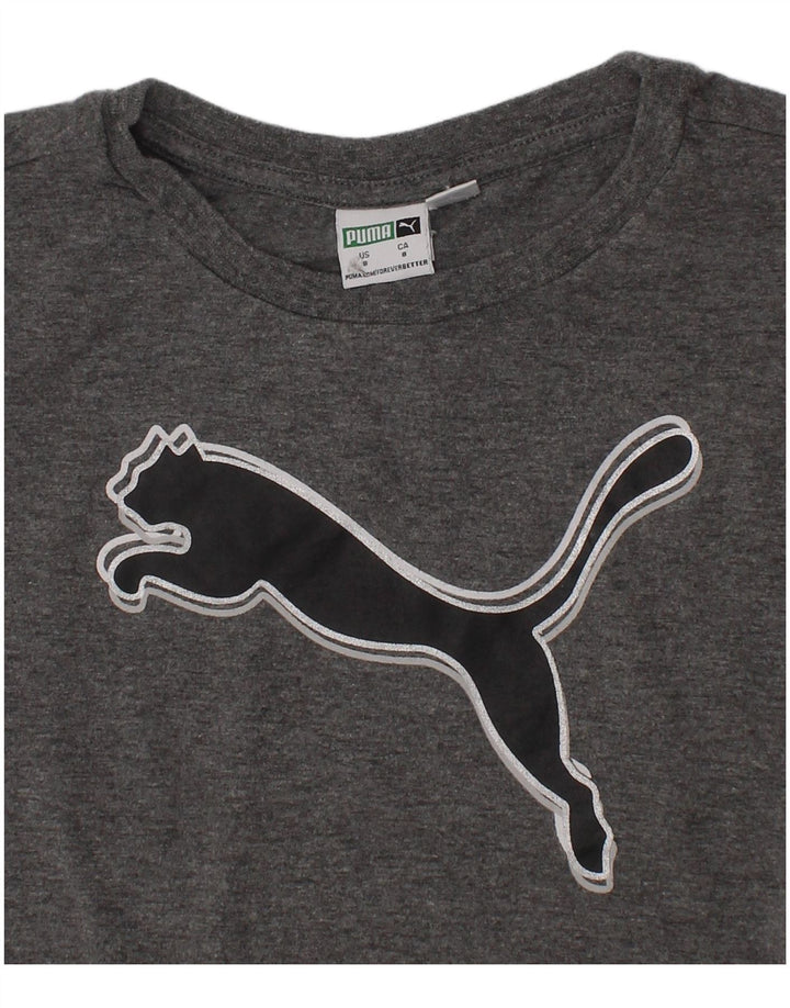 Puma Camiseta gráfica para niño 7-8 años Gris