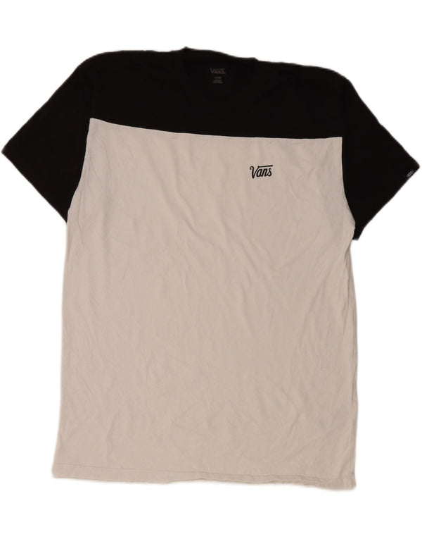 Vans Hombre Camiseta Top Large Blanco Colorblock Algodón