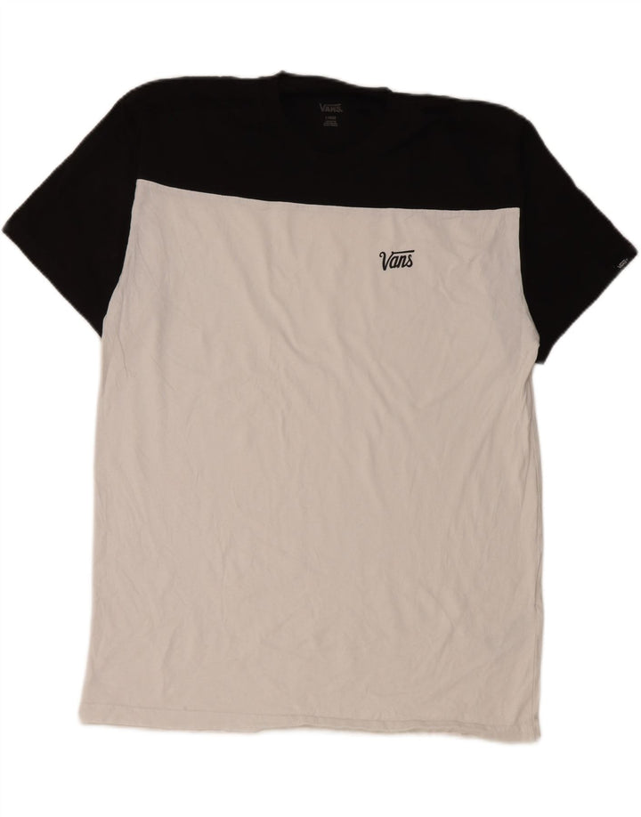 Vans Hombre Camiseta Top Large Blanco Colorblock Algodón