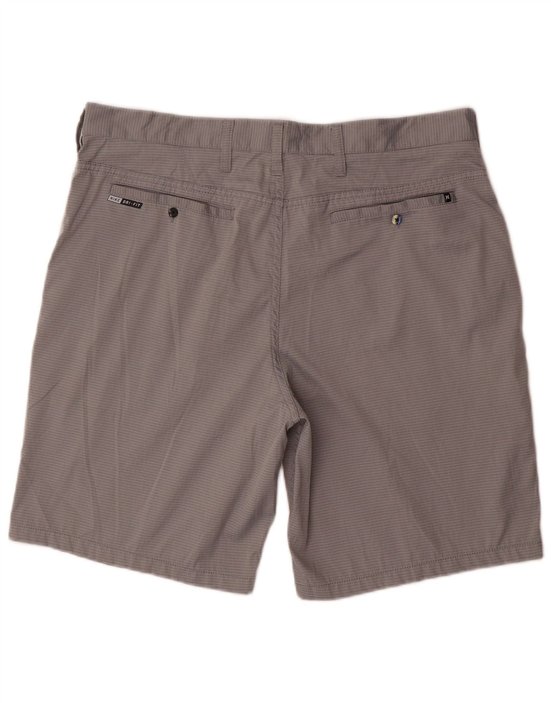 Hurley Pantalones cortos chinos para hombre W36 Poliéster a rayas grises grandes