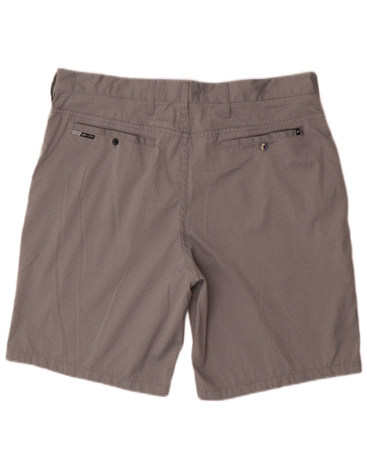 Hurley Pantalones cortos chinos para hombre W36 Poliéster a rayas grises grandes
