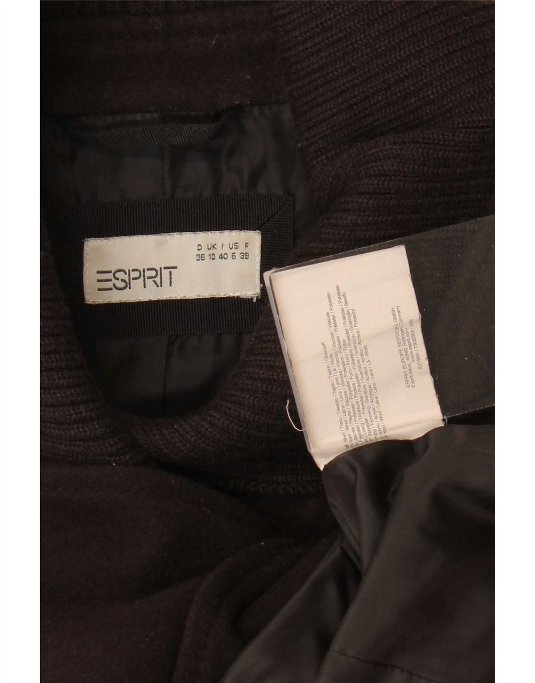 Esprit Chaquetón para Mujer UK 10 Small Lana Marrón