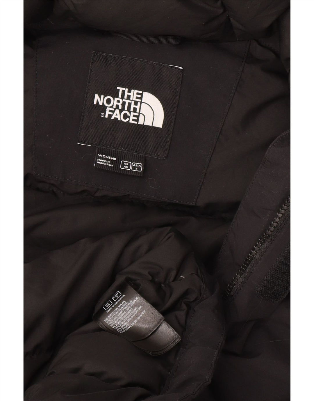 THE NORTH FACE Abrigo acolchado extragrande con capucha para mujer UK 6 XS Nylon negro