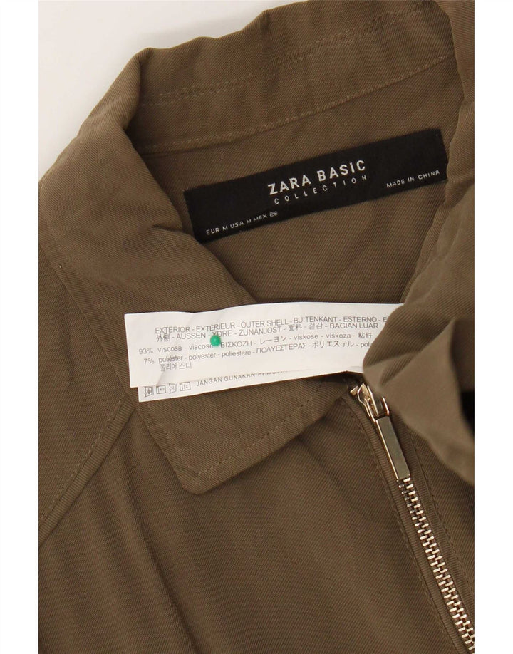 Zara Chaqueta Bomber Mujer UK 40 Viscosa Caqui Mediana
