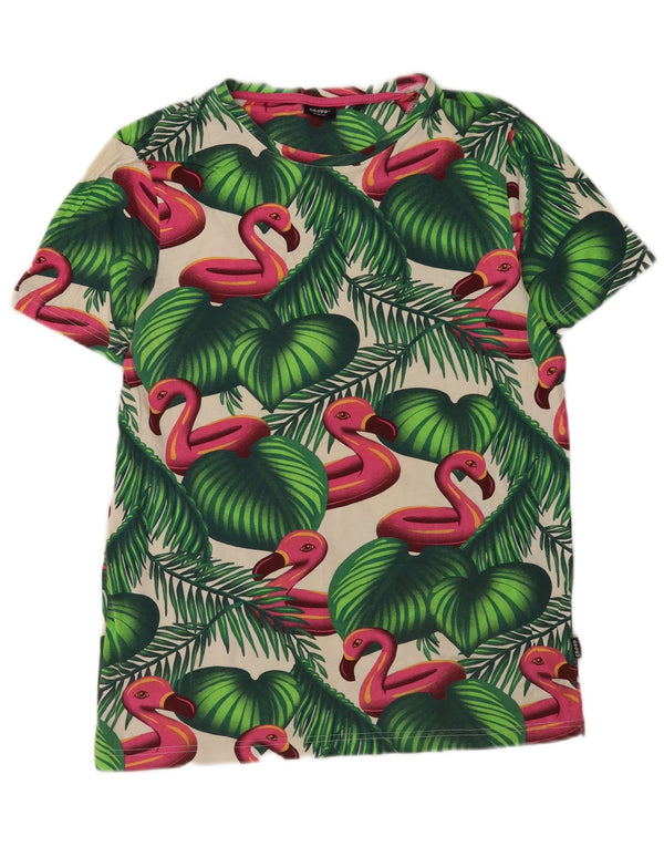 Cropp Hombre Camiseta Slim Fit Top Grande Verde Animal Print Algodón
