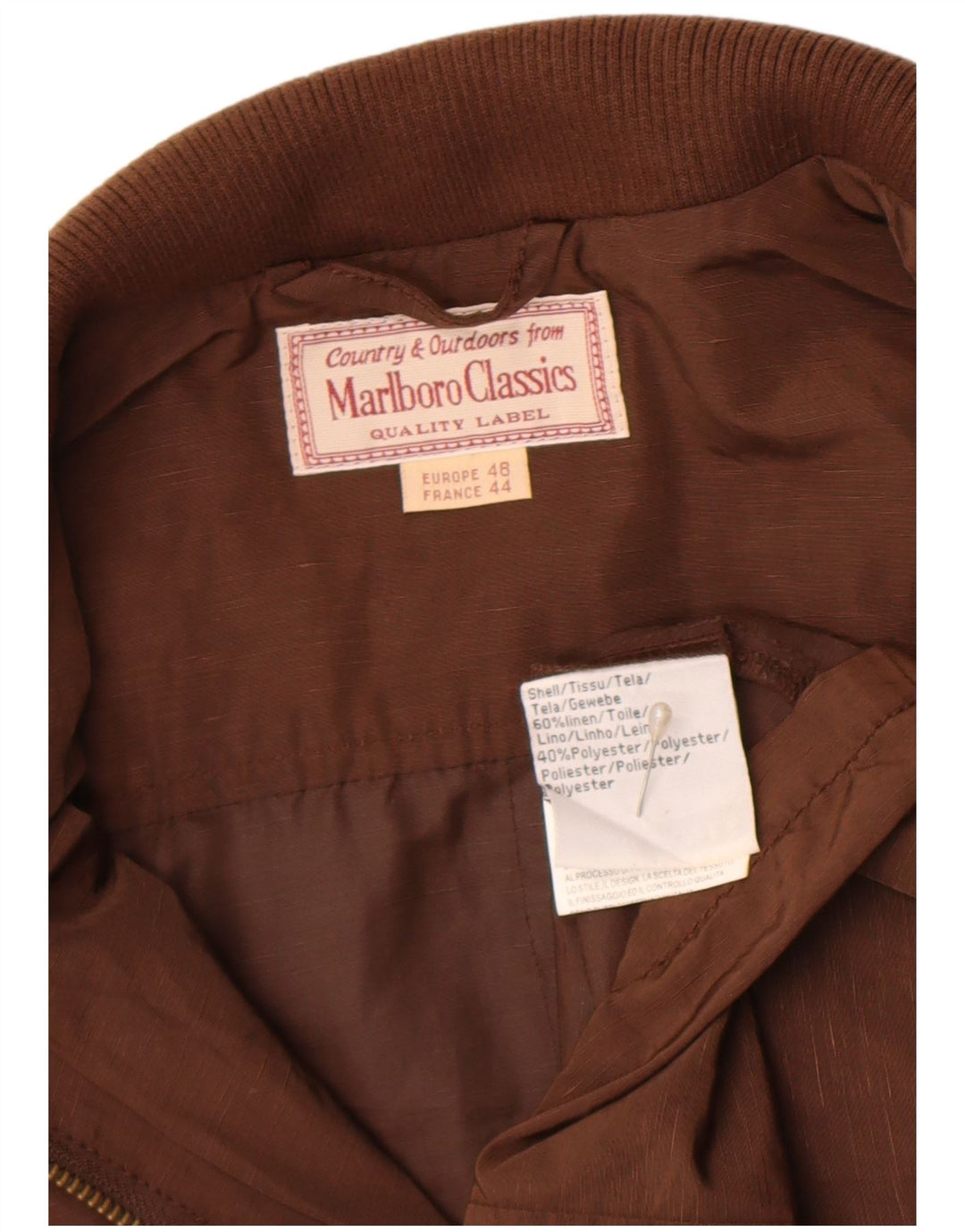 Marlboro Classics Chaqueta utilitaria para mujer EU 44 XL Lino marrón