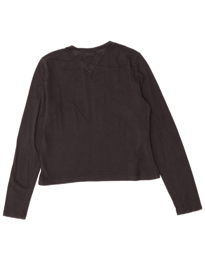 Tommy Hilfiger Top corto con gráfico para mujer, manga larga, UK 40, mediano, negro
