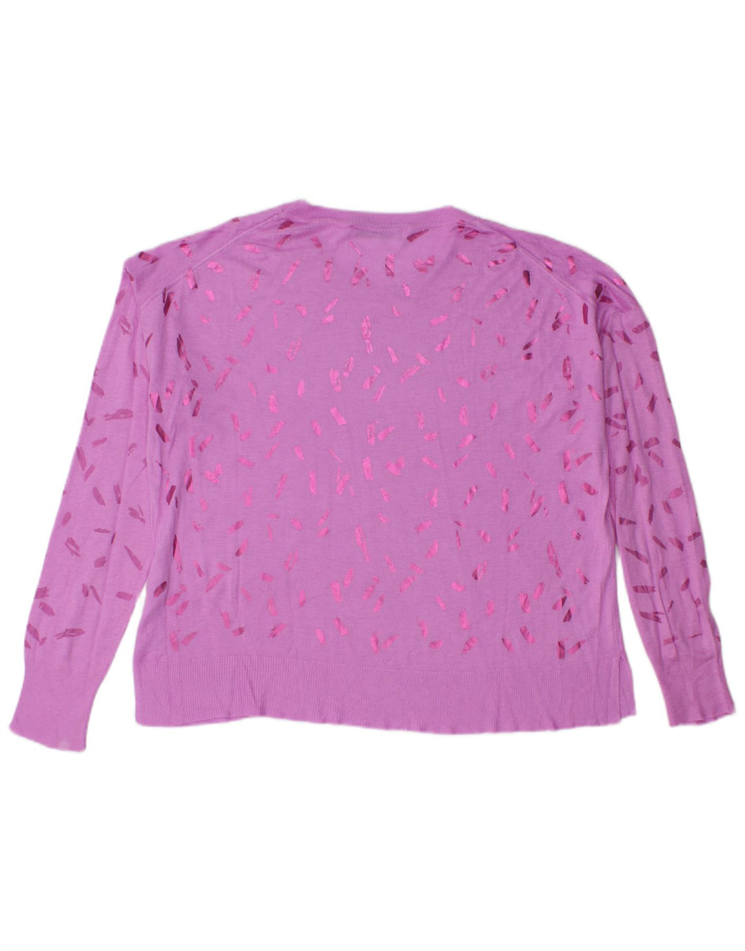 Zara Suéter con cuello redondo y estampado abstracto para mujer, talla 40, color rosa medio