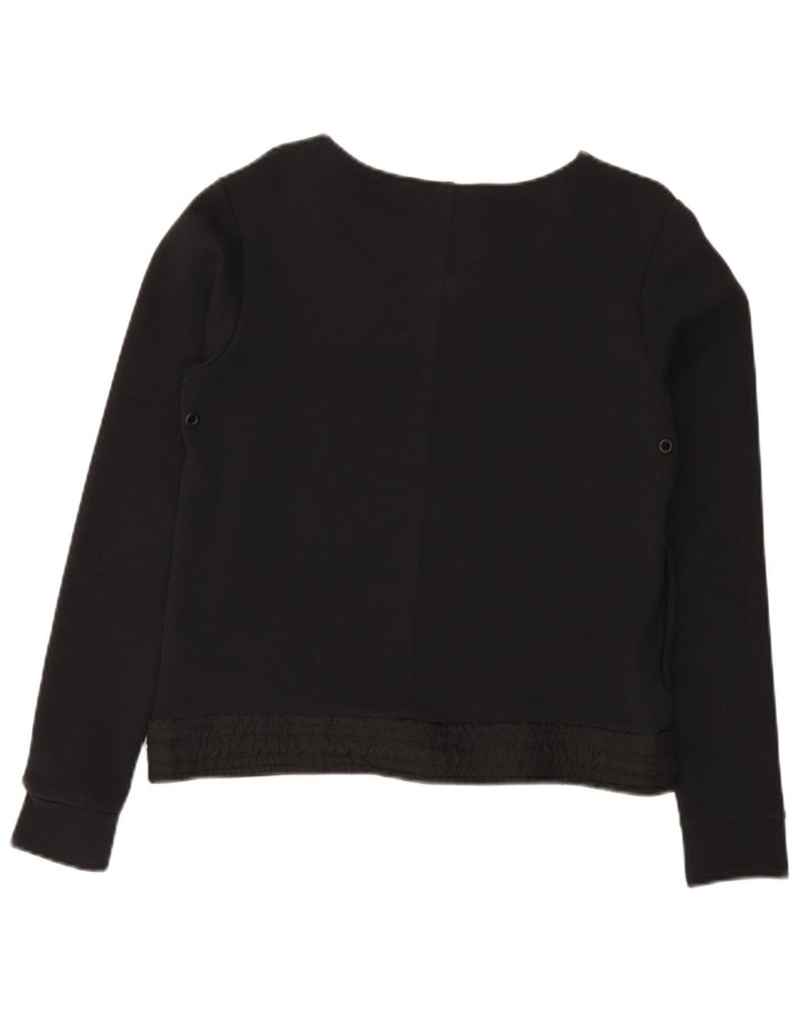 Nike Mujer Crop Sudadera Jumper UK 10 Pequeño Algodón Negro