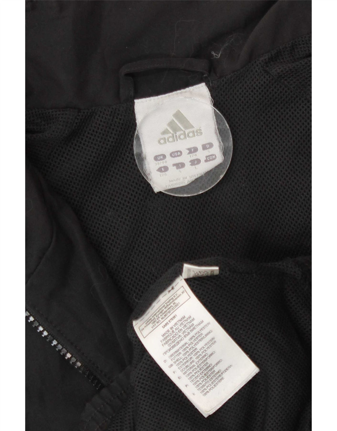 Adidas Chaqueta de chándal para hombre UK 38/40 Mediano Negro Poliéster