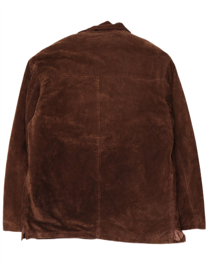 J. C. Twidd Chaqueta de ante para hombre IT 52 XL Cuero marrón