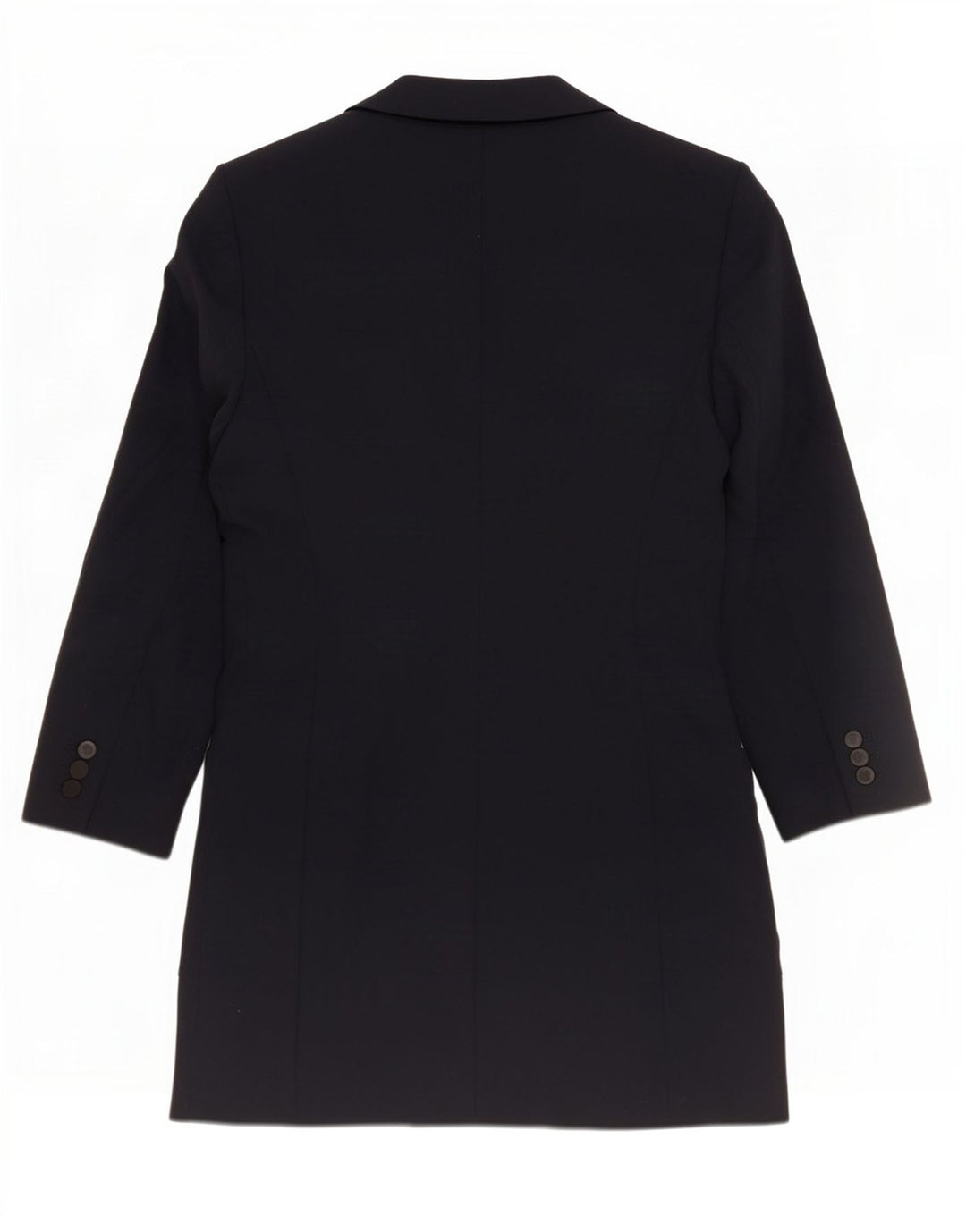 Zara Mujer Abrigo Cruzado UK 42 Medio Azul Marino Poliéster